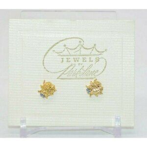 Jewel By ParkLane Gold Tone Blue Rhinestone Eyed